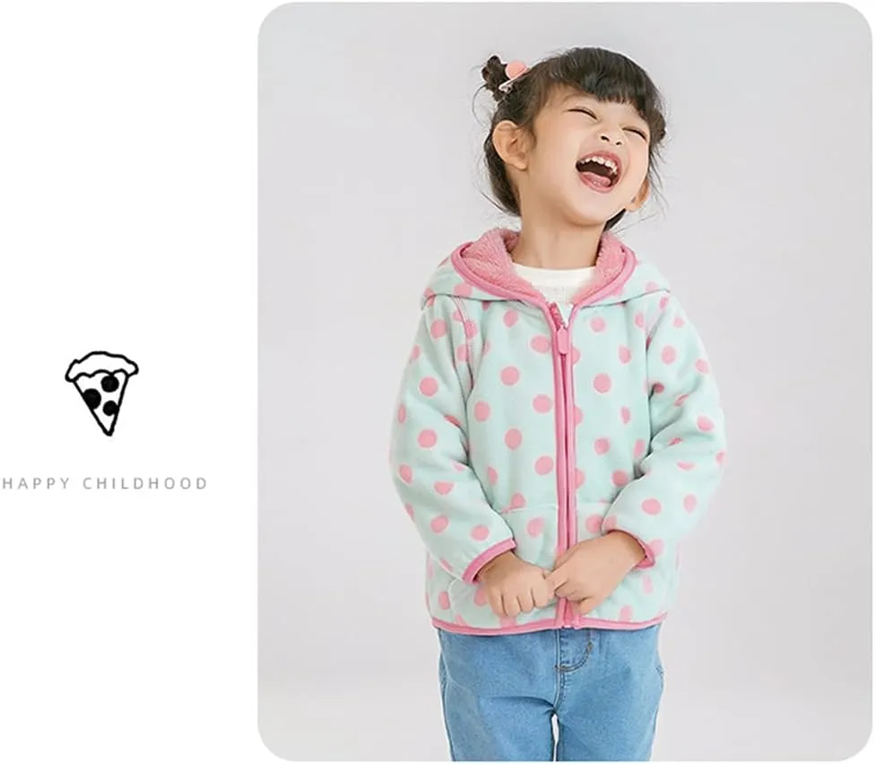 Feidoog Toddler Fleece Jacket Baby Boys Girls Hooded Waterproof Zipper Long Sleeve Thick Warm Outerwear
