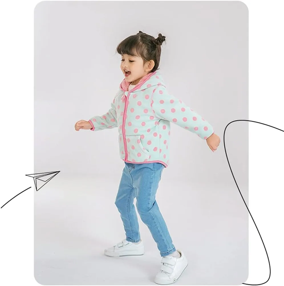 Feidoog Toddler Fleece Jacket Baby Boys Girls Hooded Waterproof Zipper Long Sleeve Thick Warm Outerwear
