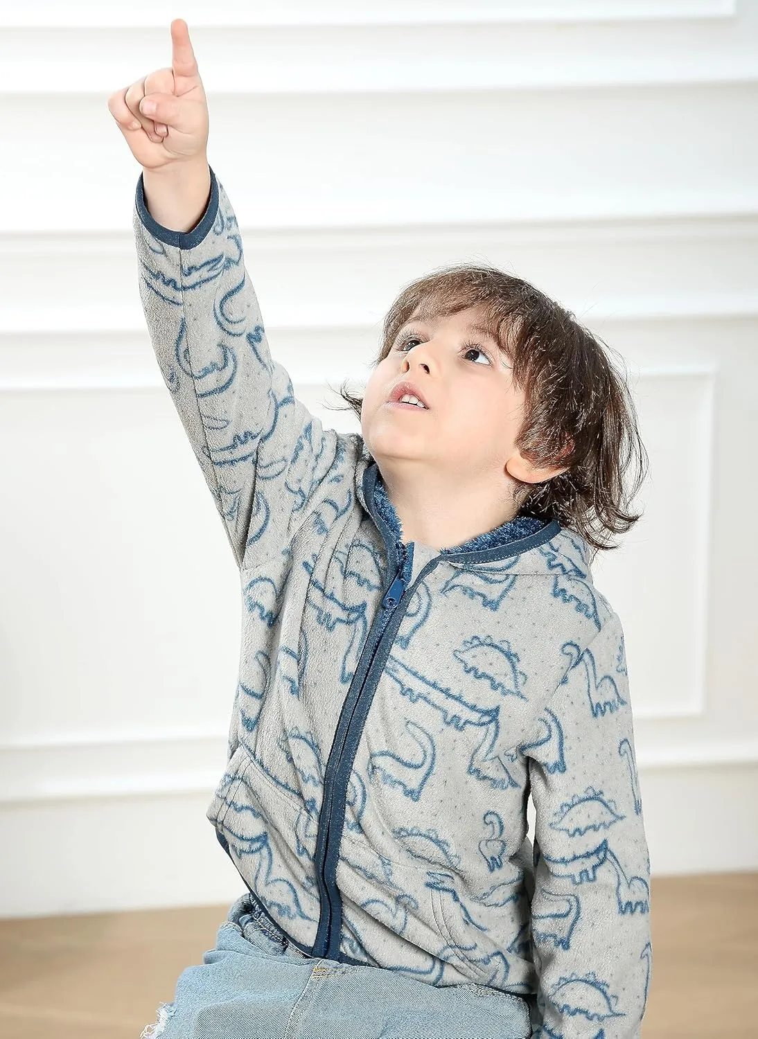 Feidoog Toddler Fleece Jacket Baby Boys Girls Hooded Waterproof Zipper Long Sleeve Thick Warm Outerwear