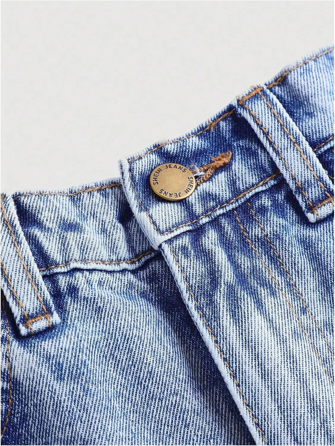 Floerns Girls Elastic Waist Distressed Ripped Straight Leg Denim Jeans