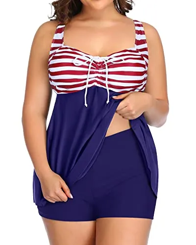 Flyaway Plus Size Bathing Suits Push Up Padded Bra-Flag