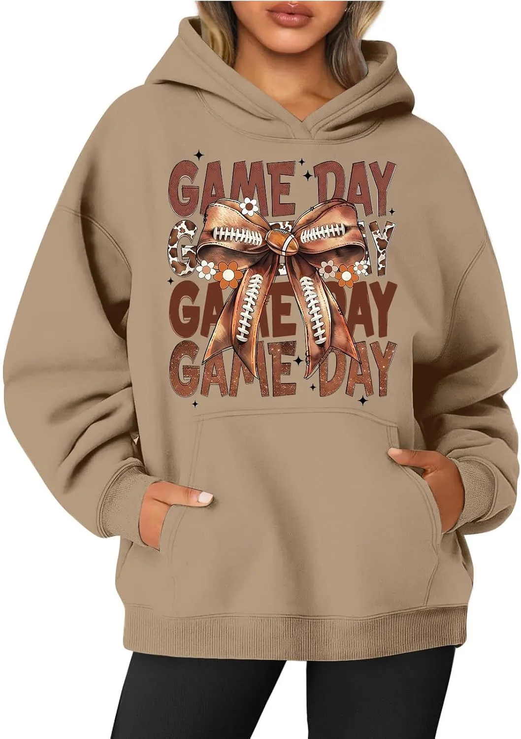 Football Mom Hoodie Women Long Sleeve Soccer Mom Sweatshirt Fall 2024 Sweatshirts Winter Outfits 2024 With Pockets