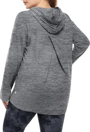 FOREYOND Plus Size Hoodies for Women Workout Tops Lightweight Sweatshirts Thumb Hole Athletic Tops Running Shirts