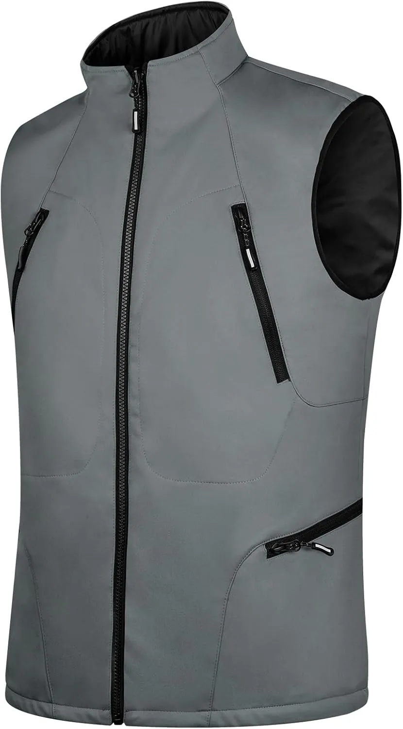 FREE SOLDIER Men's Lightweight Golf Vest Outerwear Windproof Reversible Sleeveless Softshell Jacket Running Vest
