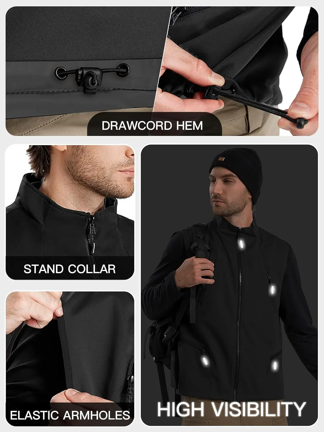 FREE SOLDIER Men's Lightweight Golf Vest Outerwear Windproof Reversible Sleeveless Softshell Jacket Running Vest
