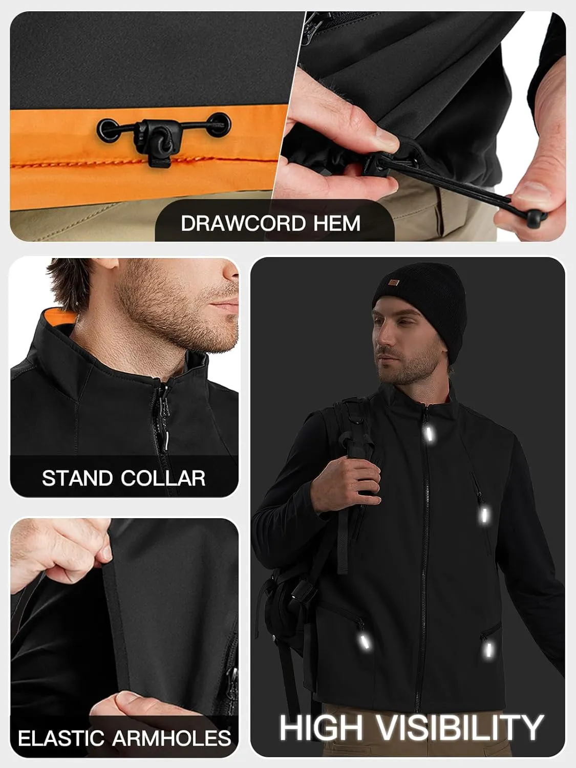 FREE SOLDIER Men's Lightweight Golf Vest Outerwear Windproof Reversible Sleeveless Softshell Jacket Running Vest