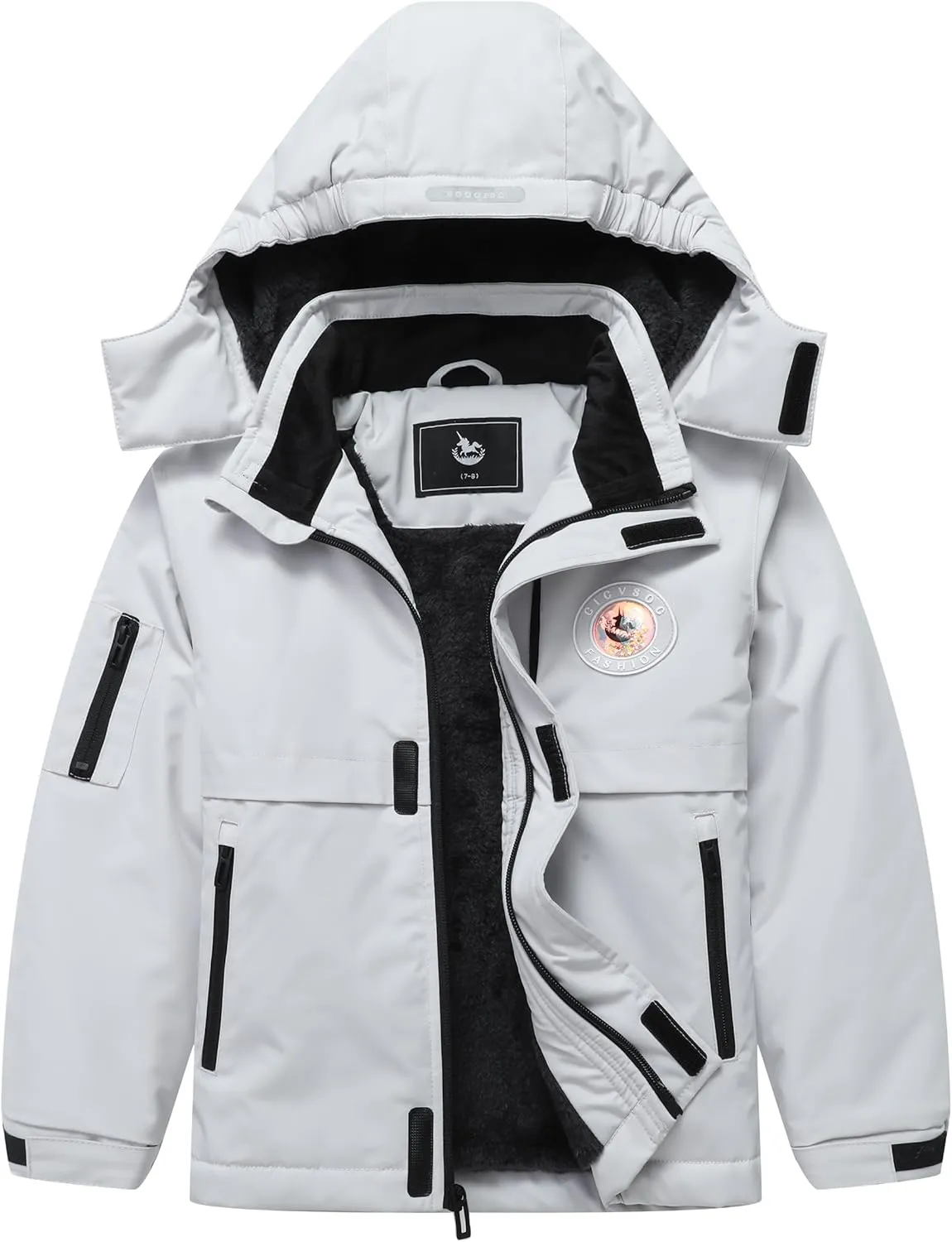 Girl's Ski Jacket Winter Outdoor Warm Snow Coat Kid's Snowboarding Windproof Jacket with Hood