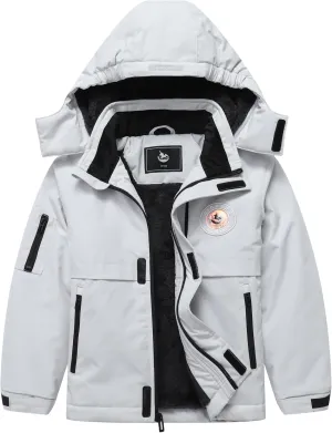 Girl's Ski Jacket Winter Outdoor Warm Snow Coat Kid's Snowboarding Windproof Jacket with Hood