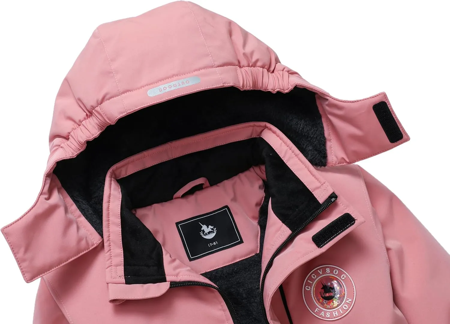 Girl's Ski Jacket Winter Outdoor Warm Snow Coat Kid's Snowboarding Windproof Jacket with Hood