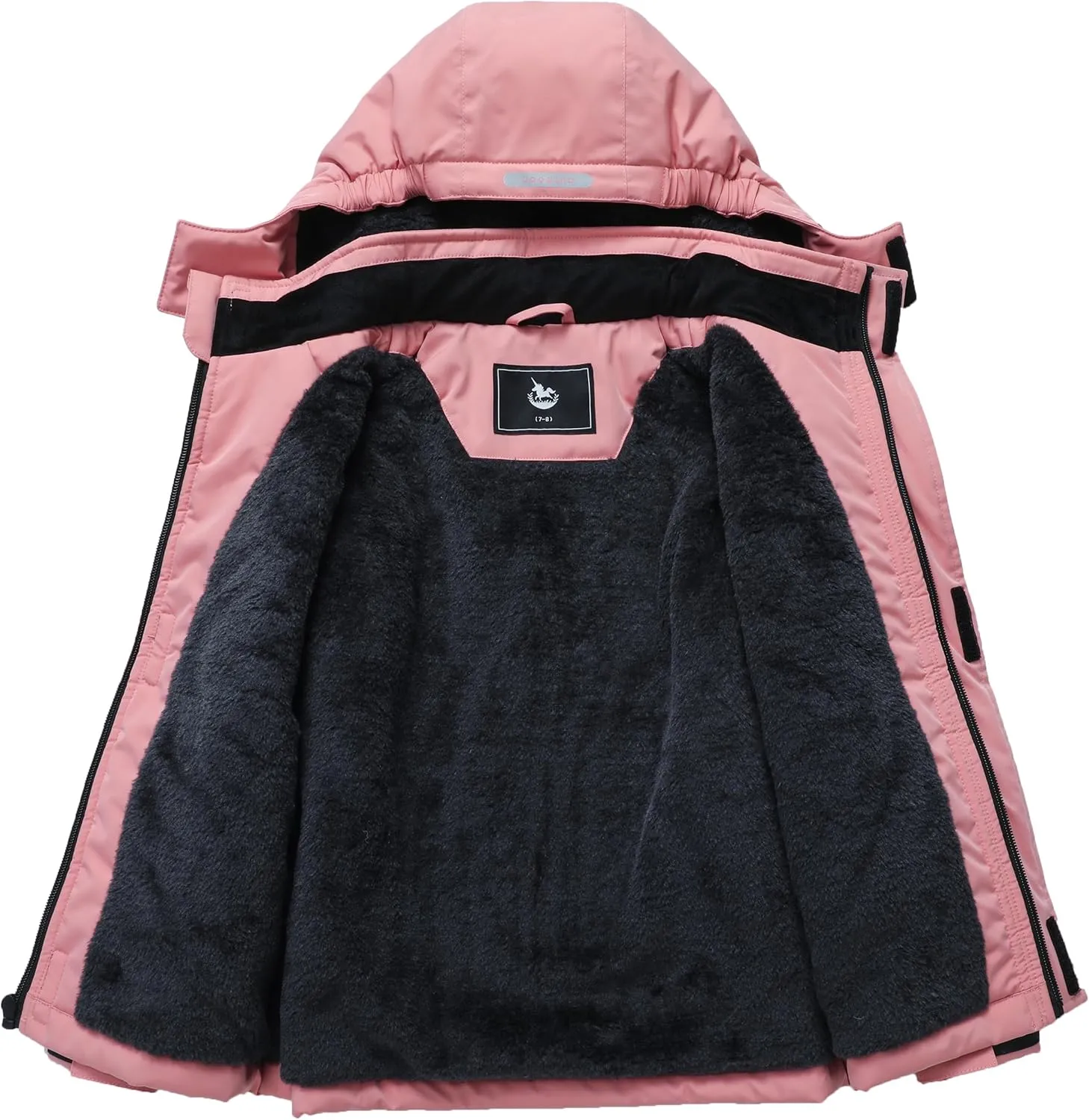 Girl's Ski Jacket Winter Outdoor Warm Snow Coat Kid's Snowboarding Windproof Jacket with Hood