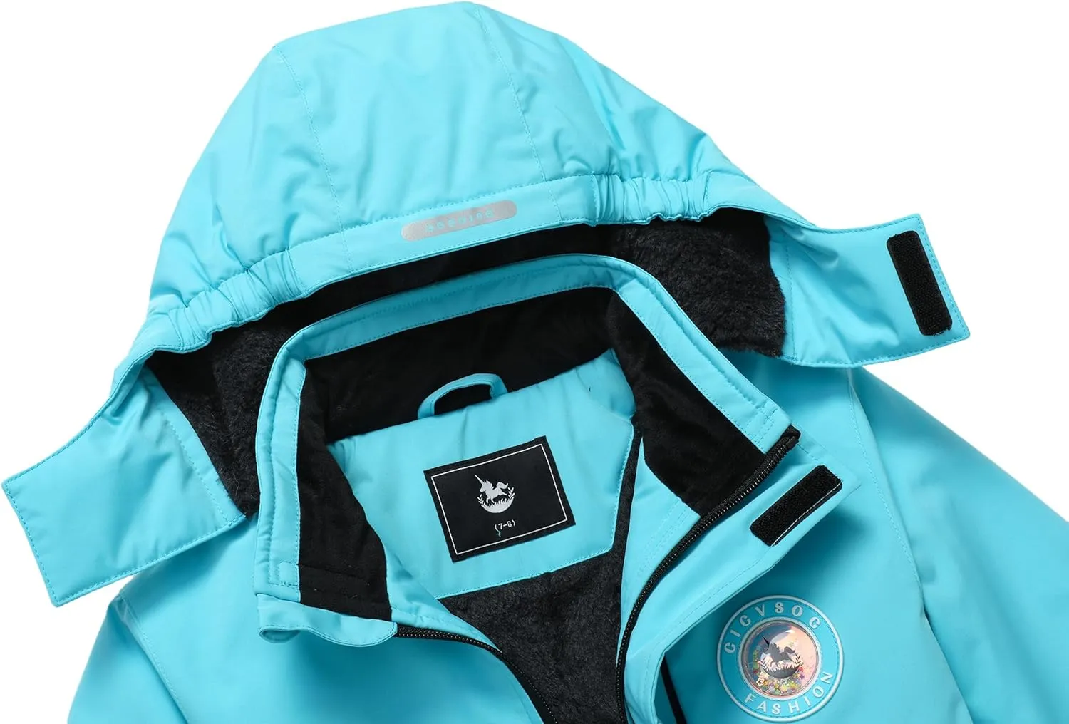 Girl's Ski Jacket Winter Outdoor Warm Snow Coat Kid's Snowboarding Windproof Jacket with Hood