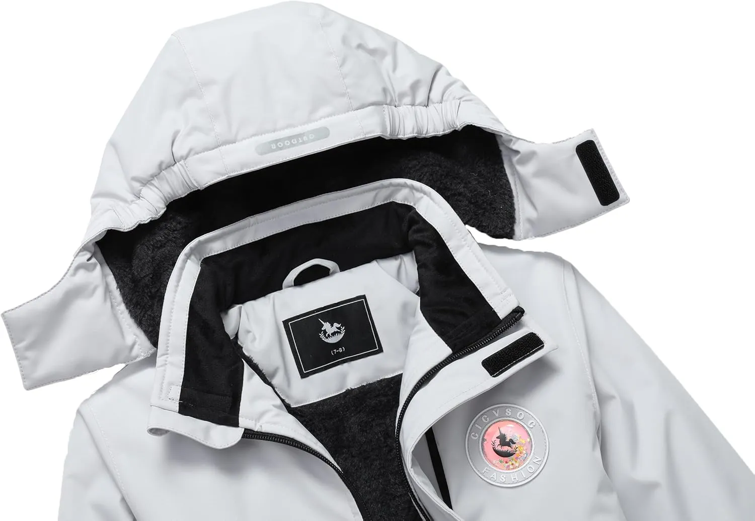 Girl's Ski Jacket Winter Outdoor Warm Snow Coat Kid's Snowboarding Windproof Jacket with Hood