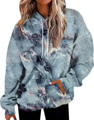 GOFULY Women'S Fashion Hoodies & Sweatshirts Long Sleeve Drawstring Sweatshirts Tie Dye Fall Pullover Winter Sweatshirts