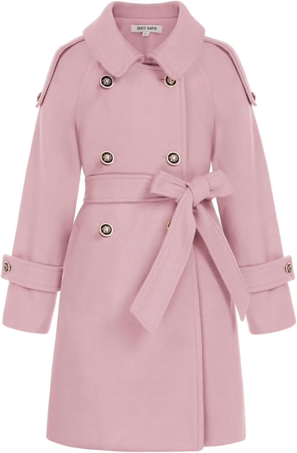 GRACE KARIN Girls Dress Coat Lapel Blend Winter Kids Jackets Coat Size 5-12