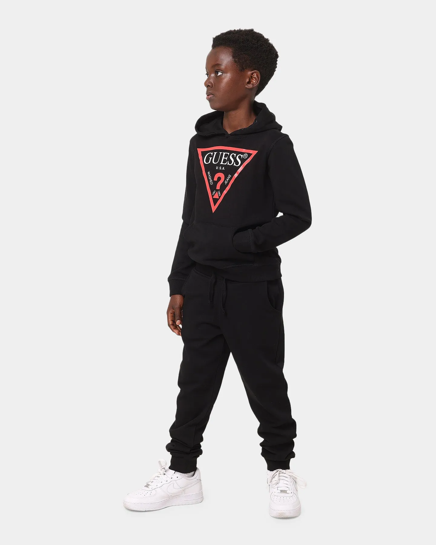 Guess Mainline Kid's Core Fleece Hoodie Jet Black