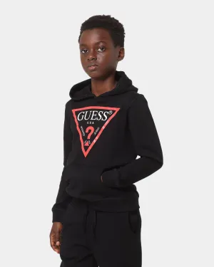 Guess Mainline Kid's Core Fleece Hoodie Jet Black