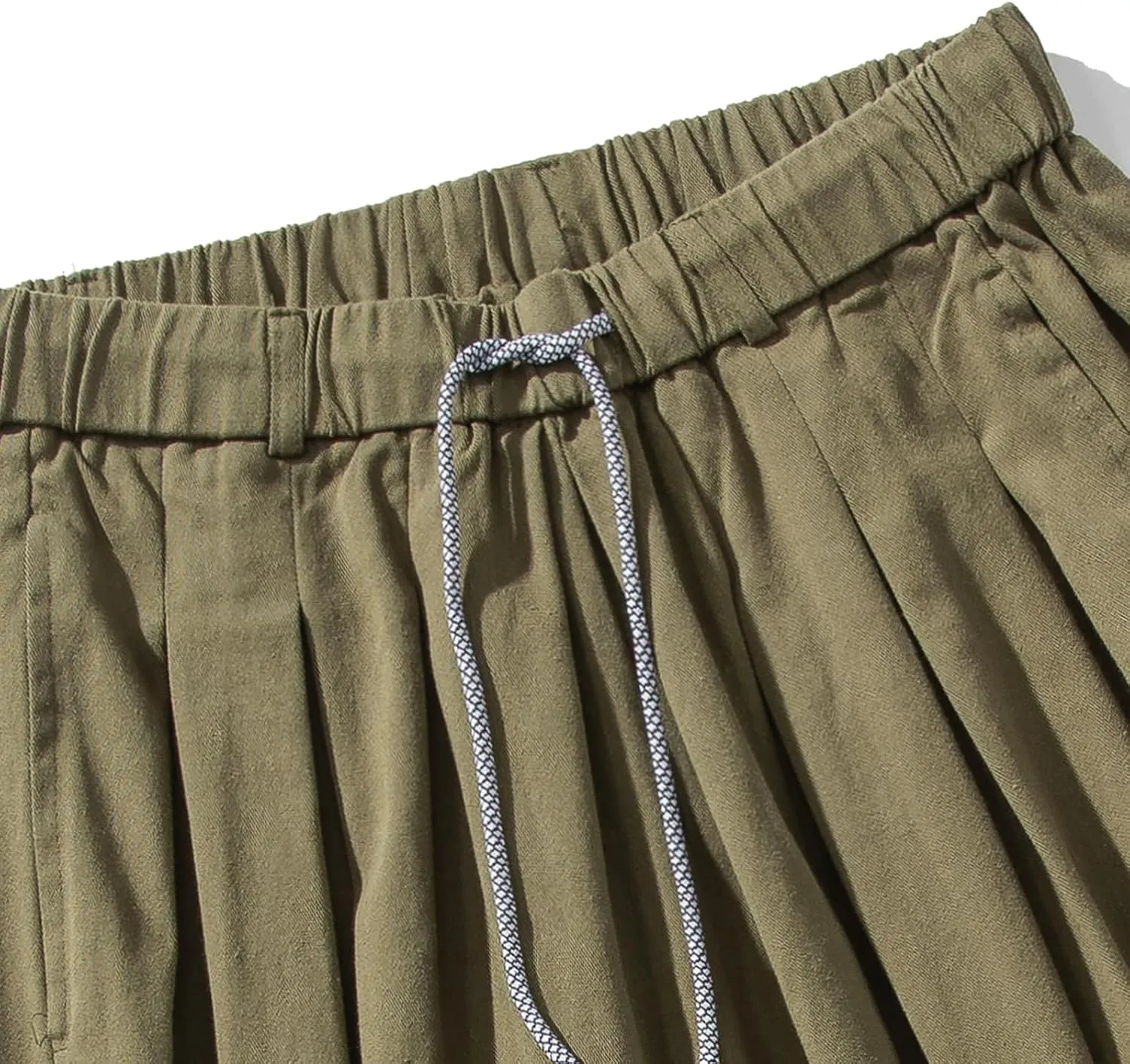 GURUNVANI Mens Wide Leg Harem Pants Japanese Loose Fit Pants Casual Elastic Waist Trouser