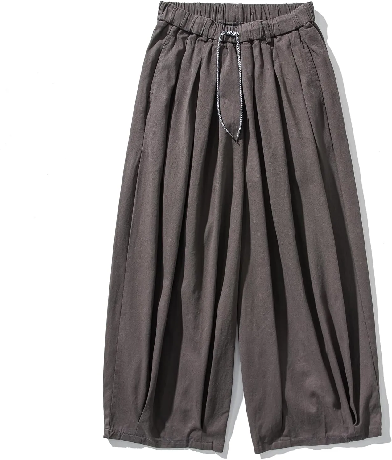 GURUNVANI Mens Wide Leg Harem Pants Japanese Loose Fit Pants Casual Elastic Waist Trouser