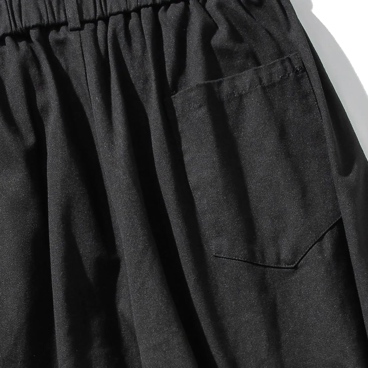 GURUNVANI Mens Wide Leg Harem Pants Japanese Loose Fit Pants Casual Elastic Waist Trouser