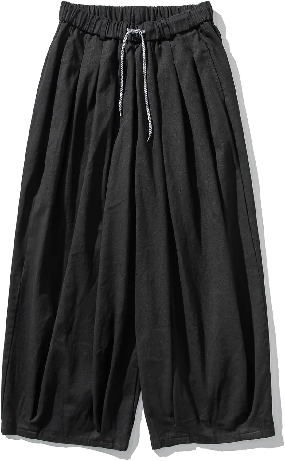GURUNVANI Mens Wide Leg Harem Pants Japanese Loose Fit Pants Casual Elastic Waist Trouser