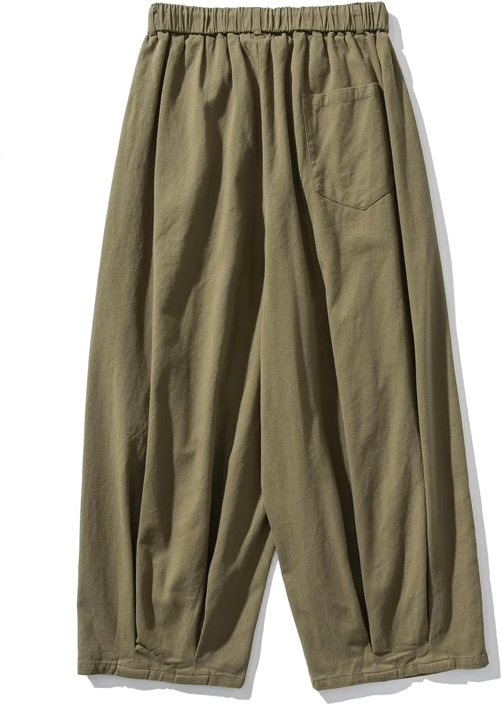 GURUNVANI Mens Wide Leg Harem Pants Japanese Loose Fit Pants Casual Elastic Waist Trouser