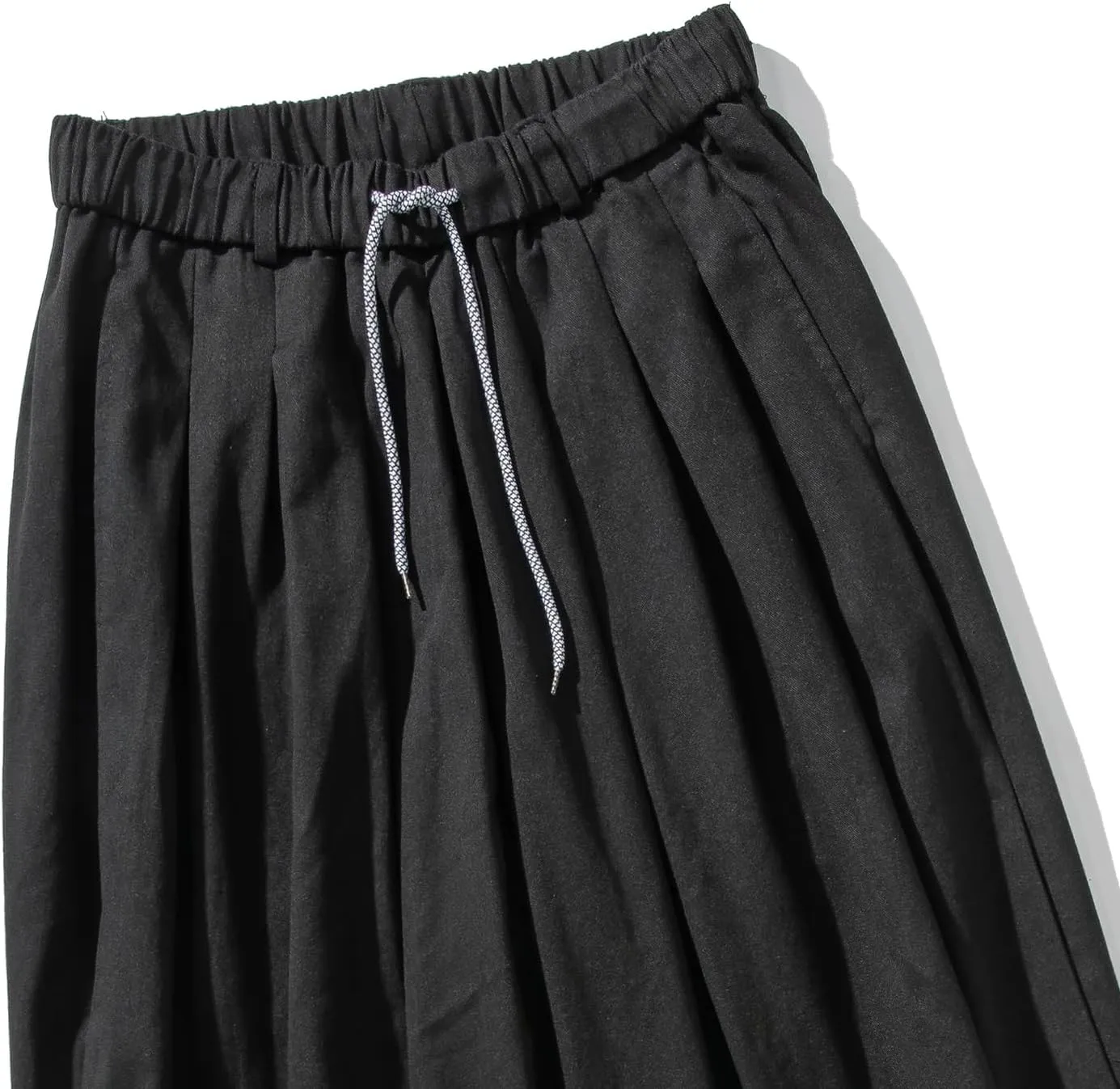 GURUNVANI Mens Wide Leg Harem Pants Japanese Loose Fit Pants Casual Elastic Waist Trouser