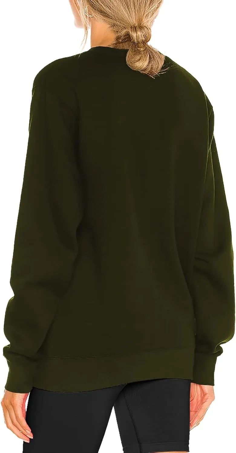 H HIAMIGOS Women's Casual Long sleeves Sweatshirt Tops Basic Loose Fit Round Neck Lightweight Tunic Pullover With Pocket