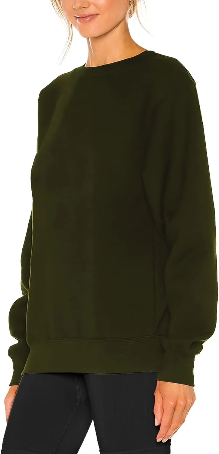 H HIAMIGOS Women's Casual Long sleeves Sweatshirt Tops Basic Loose Fit Round Neck Lightweight Tunic Pullover With Pocket
