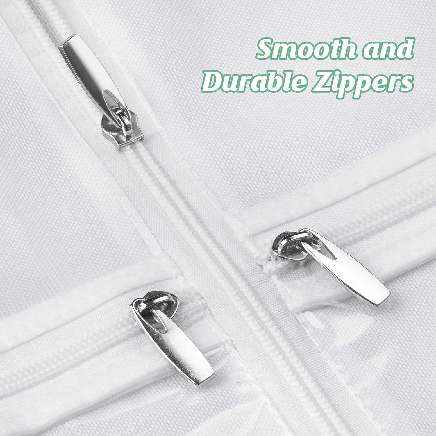 Habrur Clothes Cover 2pcs 70"" Wedding Dress Garment Bag With Tote Bag 8'' Gusseted Dress Bags 4 Pockets Suit Bags, 58.4*20.3*177.8cm, White