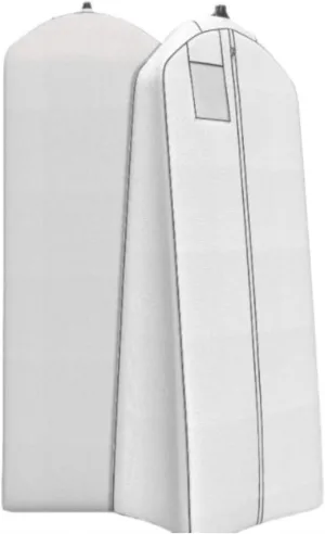 Habrur Clothes Cover 2pcs 72'' Long Dress Bag Wedding Gown Garment Bag With 20 Gusset Women Robe Bridal Suit Bags, 60*182cm, White