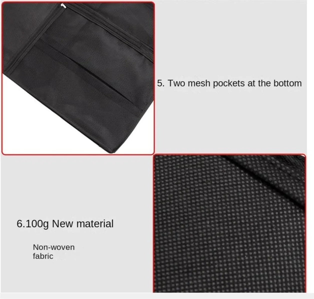 Habrur Clothes Cover 2pcs Garment Bags Travel 40'' Garment Bag With Pockets Portable Foldable Suit Bag Suit Bags, 60*10*110cm, Black