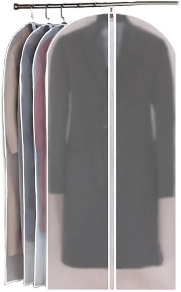 Habrur Clothes Cover 4 Pcs Dress Covers Garment Bags Zipper Robe Bridal Formal Gowns Folding Suit Bags Suit Bags (Color : A, Size : 60 * 100cm)