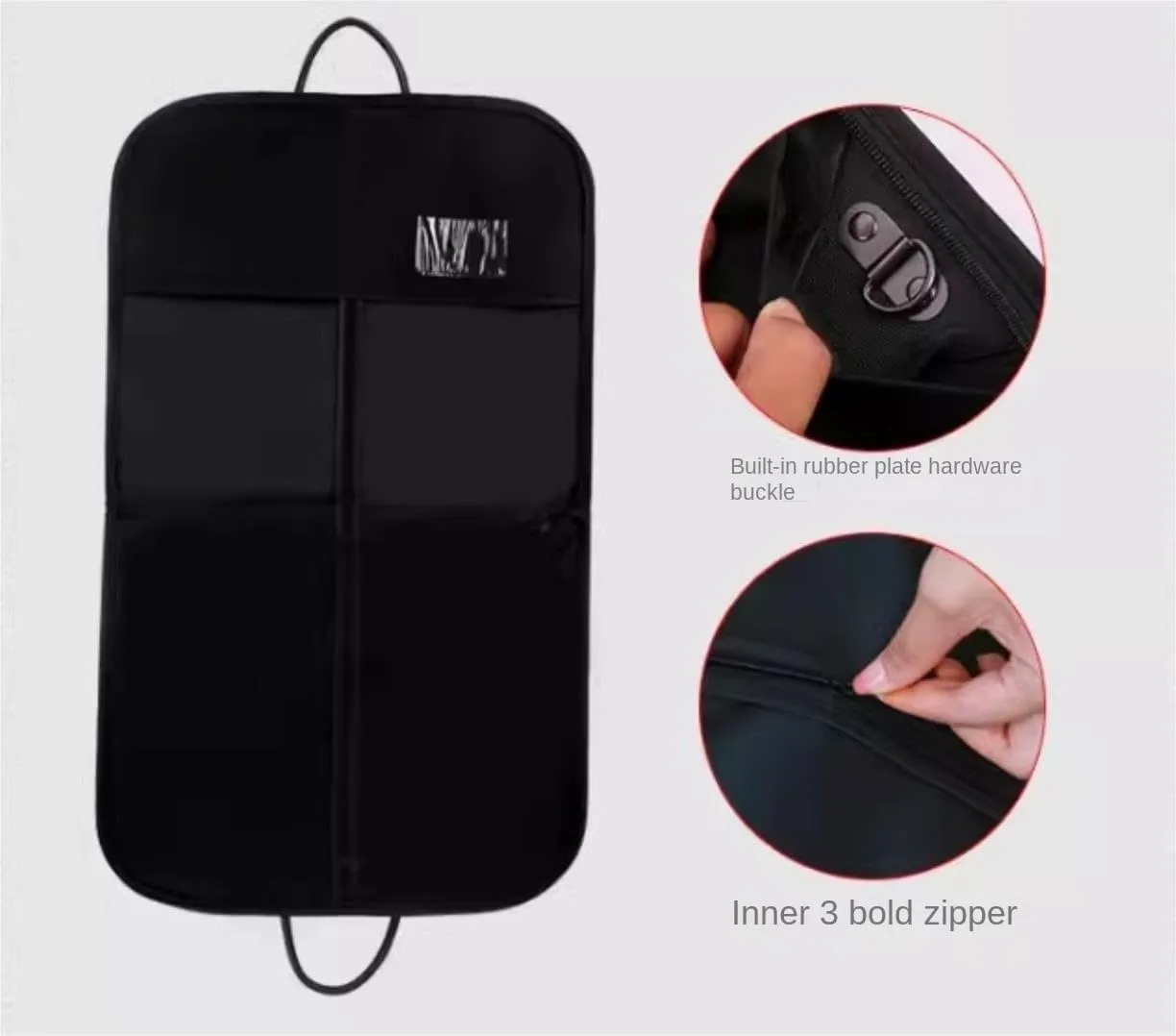 Habrur Clothes Cover 40"" Garment Bags Heavy Duty Suit Bags Foldable Dress Bag For Hanging Clothes Storage Suit Bags, 60*100cm, Black