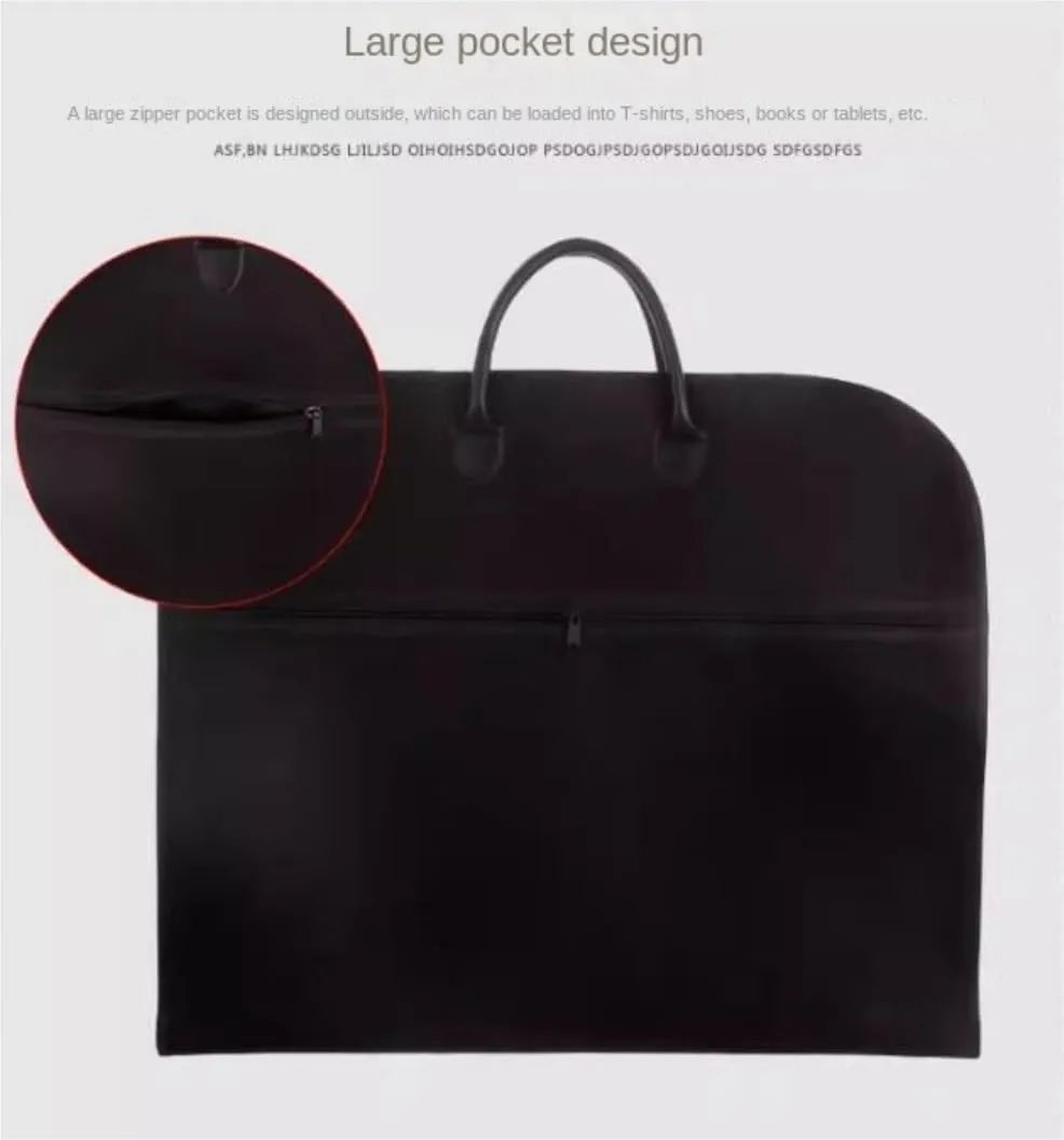 Habrur Clothes Cover 40"" Garment Bags Heavy Duty Suit Bags Foldable Dress Bag For Hanging Clothes Storage Suit Bags, 60*100cm, Black