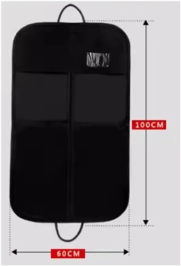 Habrur Clothes Cover 40"" Garment Bags Heavy Duty Suit Bags Foldable Dress Bag For Hanging Clothes Storage Suit Bags, 60*100cm, Black