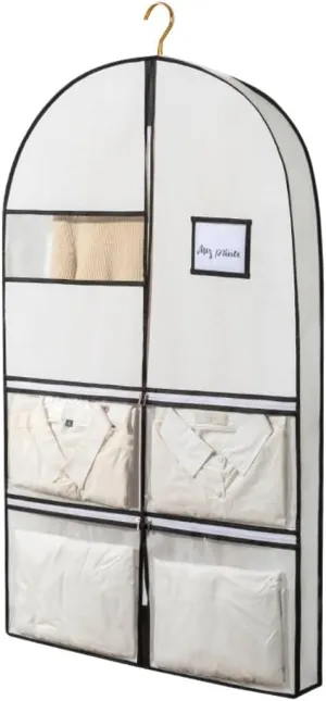 Habrur Clothes Cover 5 Pack 3.9"" Gusseted Garment Bags For Travel With 4 Pockets Foldable Suit Bag Suit Bags (Color : K, Size : 60 * 10 * 100cm)
