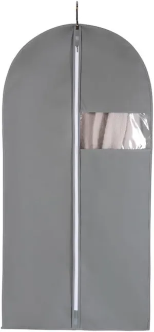 Habrur Clothes Cover 5 Pack Foldable Garment Bag with Clear Window Garment Bag for Travel Closet Suit Bags (Color : Grey, Size : 60 * 120cm)