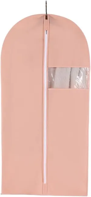 Habrur Clothes Cover 5 Pack Foldable Garment Bag with Clear Window Garment Bag for Travel Closet Suit Bags (Color : Pink, Size : 60 * 80cm)