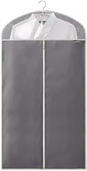 Habrur Clothes Cover 5pcs Hanging Garment Bag Gowns Garment Covers Half Clear Zipper Clothes Suit Bags Suit Bags (Color : Grey, Size : 110 * 60cm)