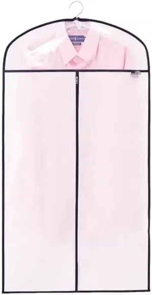Habrur Clothes Cover 5pcs Hanging Garment Bag Gowns Garment Covers Half Clear Zipper Clothes Suit Bags Suit Bags (Color : White, Size : 110 * 60cm)