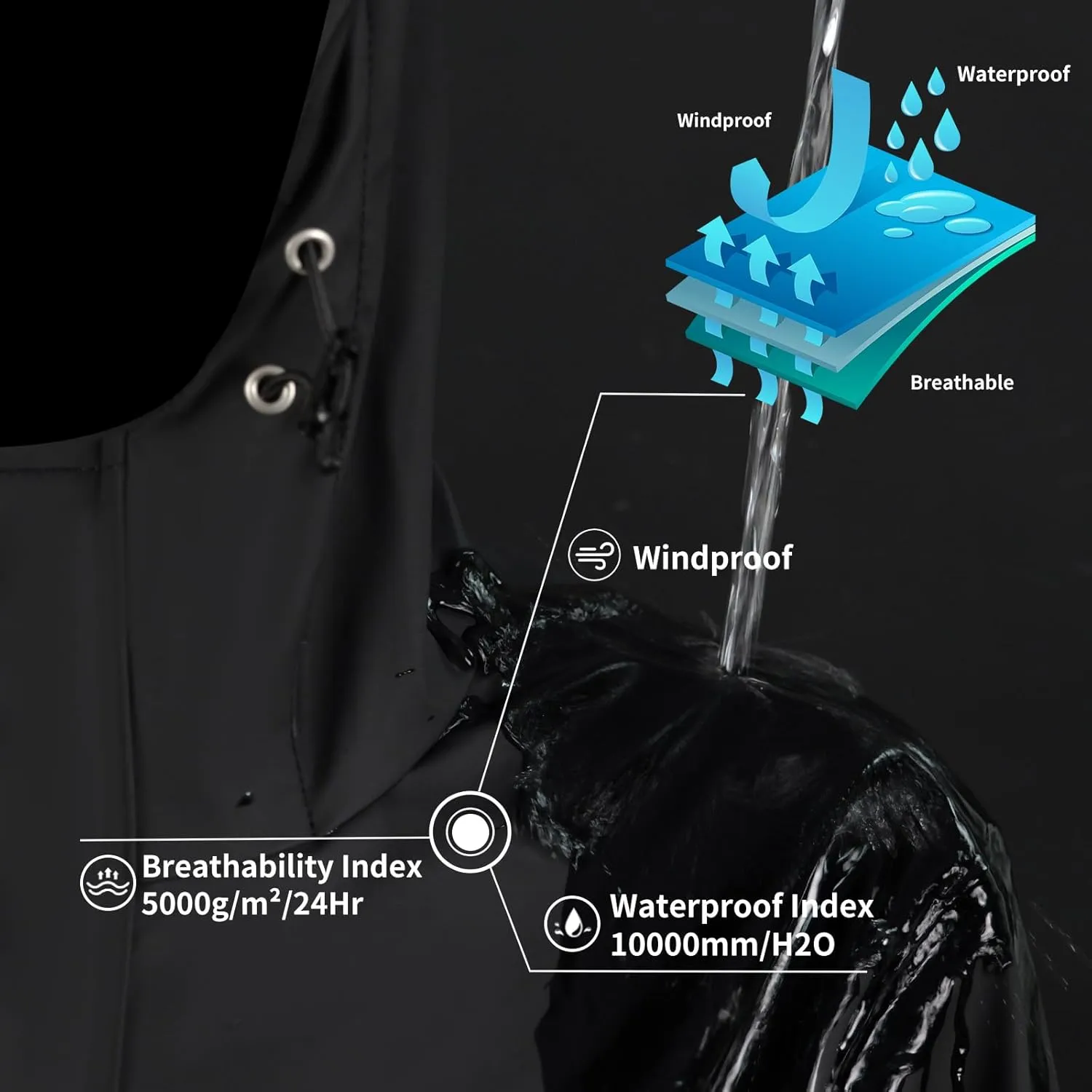 HALO RAIN Women's Single Breasted Long Trench Coat Windproof Raincoat Outerwear Lightweight Windbreaker with Blet & Hood