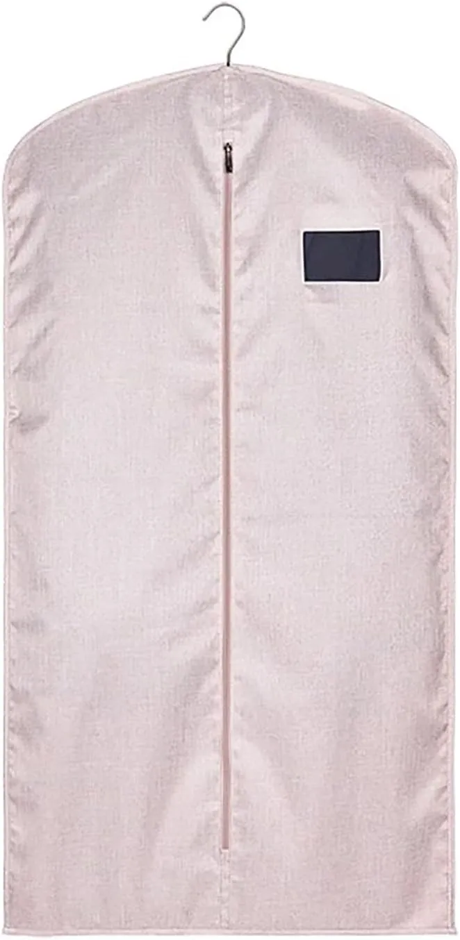 Hanging Garment BagGarment Bags for StorageDustproof Clothes Storage Bag with Zipper, for Wedding Dresses, Coats, Suits, Clothes(Pink,59in/150cm)
