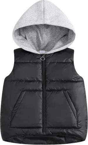 Happy Cherry Girls Puffer Vest Hooded Kids Water Resistant Jacket Sleeveless Windproof Thick Outerwear Gilet