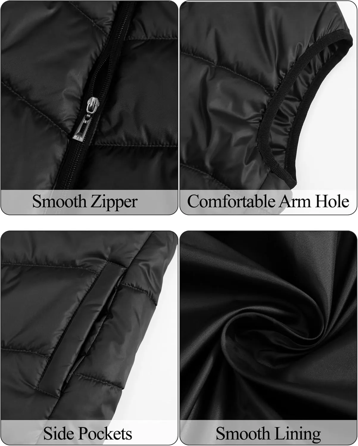 Happy Cherry Girls Puffer Vest Hooded Kids Water Resistant Jacket Sleeveless Windproof Thick Outerwear Gilet