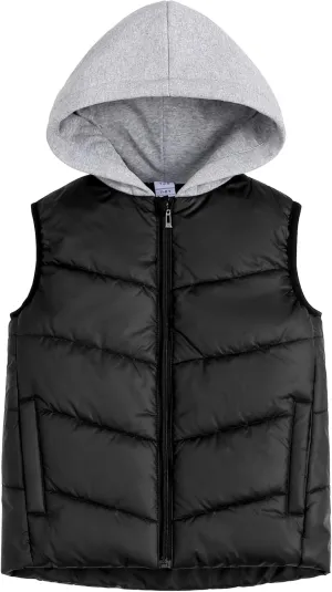 Happy Cherry Girls Puffer Vest Hooded Kids Water Resistant Jacket Sleeveless Windproof Thick Outerwear Gilet