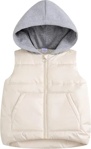 Happy Cherry Girls Puffer Vest Hooded Kids Water Resistant Jacket Sleeveless Windproof Thick Outerwear Gilet