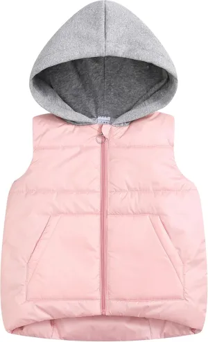 Happy Cherry Girls Puffer Vest Hooded Kids Water Resistant Jacket Sleeveless Windproof Thick Outerwear Gilet