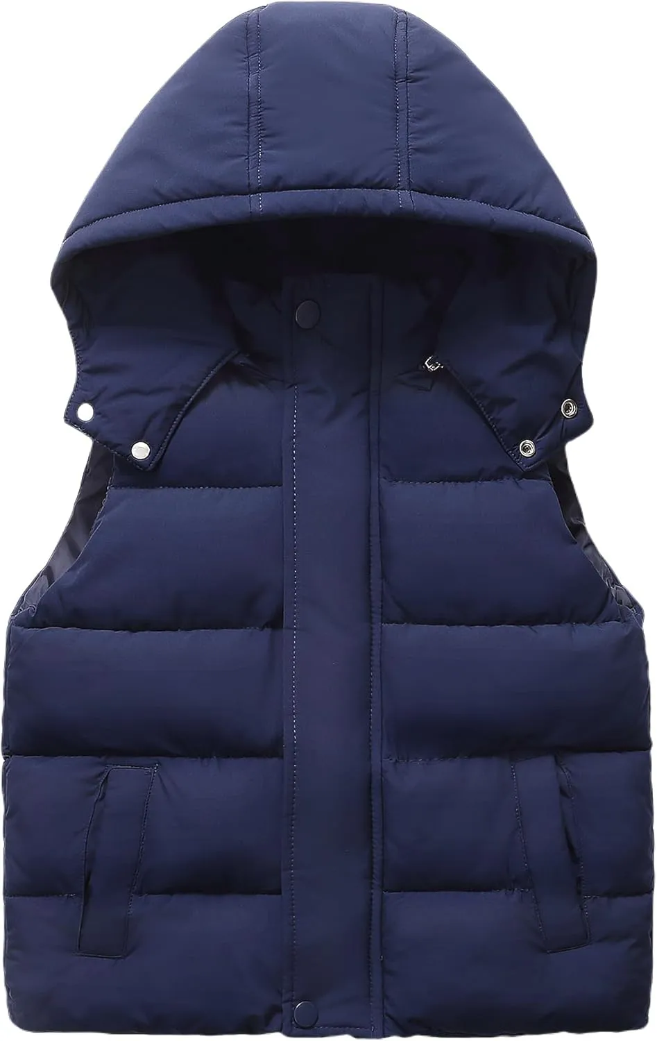 Happy Cherry Hooded Down Puffer Vest Boys Kids Lightweight Sleeveless Jacket Fall Winter Thick Windproof