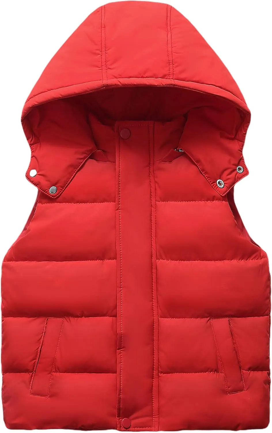 Happy Cherry Hooded Down Puffer Vest Boys Kids Lightweight Sleeveless Jacket Fall Winter Thick Windproof