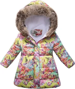 Happy Cherry Toddler Girls Winter Coats Clothes Warm Outwear Jacket Thick Windproof Parka Hooded